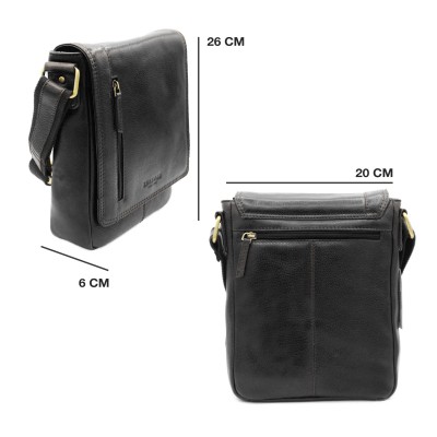 Leather shoulder bag WAILER 26x20x6 cm
