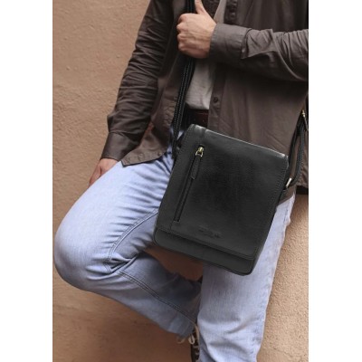 Leather shoulder bag WAILER 26x20x6 cm