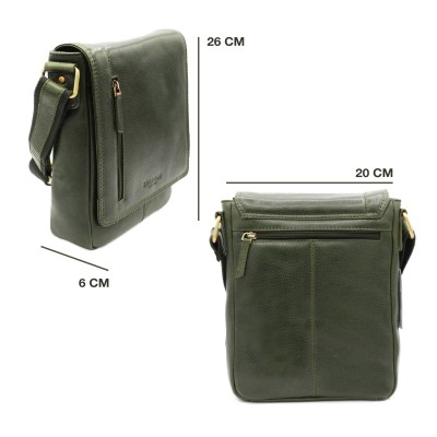 Leather shoulder bag WAILER 26x20x6 cm