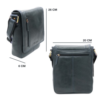 Leather shoulder bag WAILER 26x20x6 cm