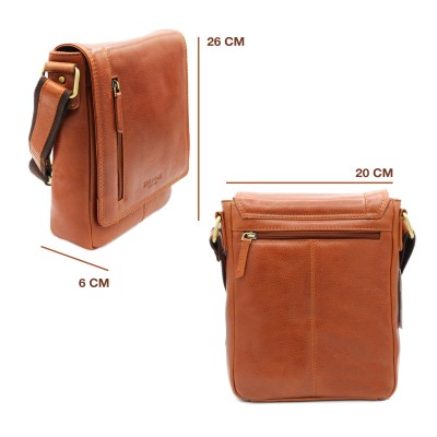 Leather shoulder bag WAILER 26x20x6 cm