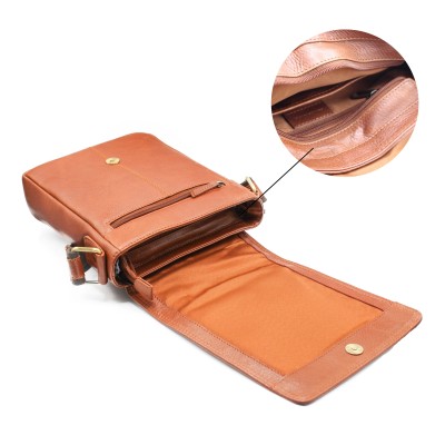 Leather shoulder bag WAILER 26x20x6 cm