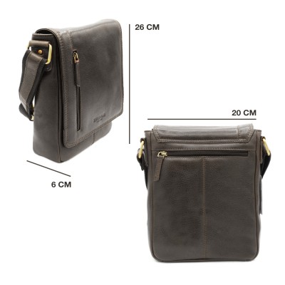 Leather shoulder bag WAILER 26x20x6 cm
