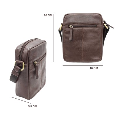 Leather shoulder bag GHOST 20x16x5,5 cm