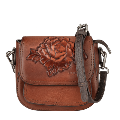 Embossed leather bag 19x19x8 cm ROSAE
