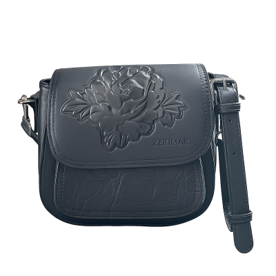 Embossed leather bag 19x19x8 cm ROSAE