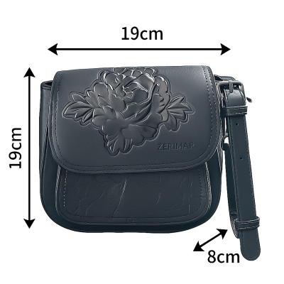 Embossed leather bag 19x19x8 cm ROSAE