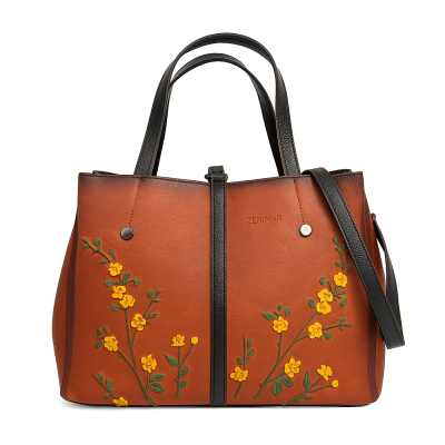 Leather handbag with double handles 24x30x13 cm FIORI