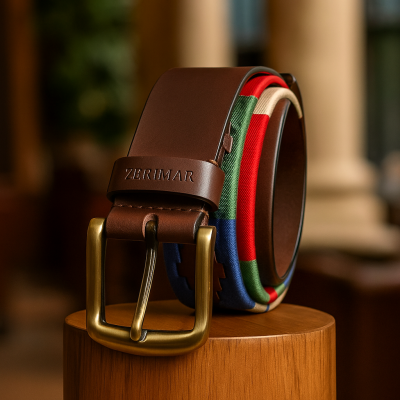 38 mm leather belt AZTEK model