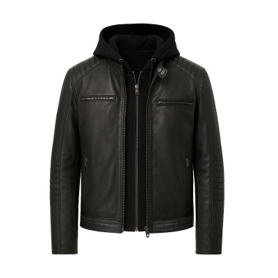 BANDO leather jacket with removable hood