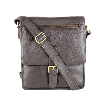 Vintage-style leather crossbody bag with zippers CHAPA