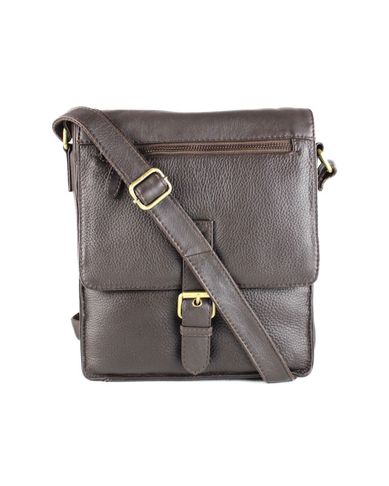 Vintage-style leather crossbody bag with zippers CHAPA Zerimar - 1