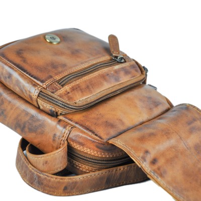 Leather shoulder bag CRUZ 20x15x8 cm