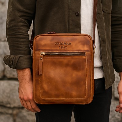 Leather shoulder bag 21x25x6 cm GLOE