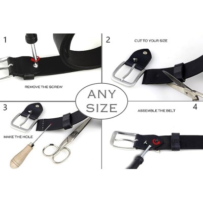 Embossed leather belt 38 mm model NASHVILLE