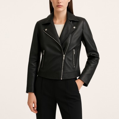 Heavy-style leather jacket model JENNE