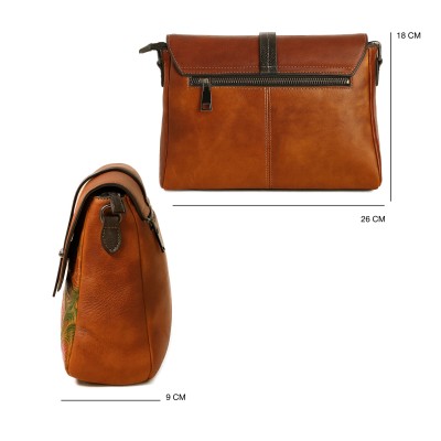 Leather shoulder bag 26x18x9 cm CLANE