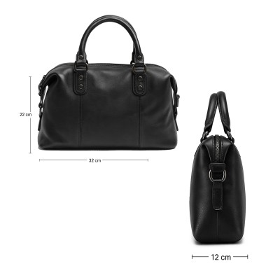 Leather handbag with double handles 32x22x12 cm MILO