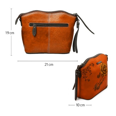 Leather shoulder bag 21x19x10 cm ROSE