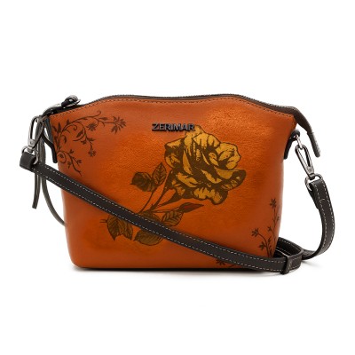 Leather shoulder bag 21x19x10 cm ROSE
