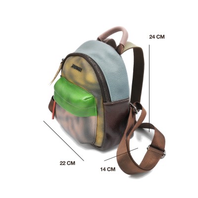 Natural leather backpack 24x22x14 cm ZAMAN