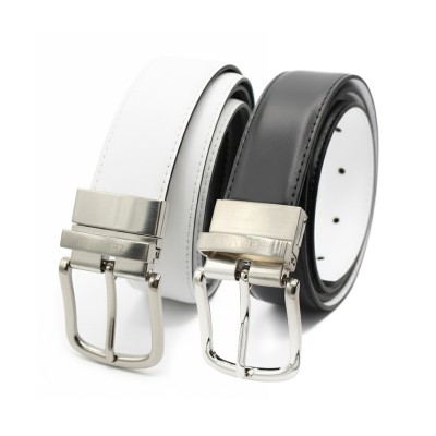 DOUBLO model 32 mm reversible leather belt