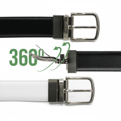 DOUBLO model 32 mm reversible leather belt