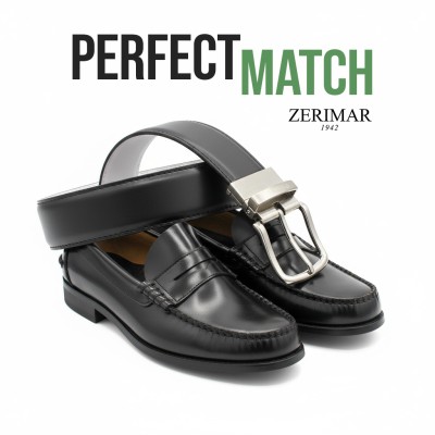 DOUBLO model 32 mm reversible leather belt