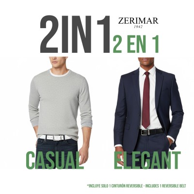 DOUBLO model 32 mm reversible leather belt