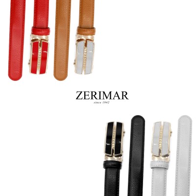 Leather belt with automatic buckle MOIS model