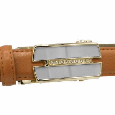 Leather belt with automatic buckle MOIS model