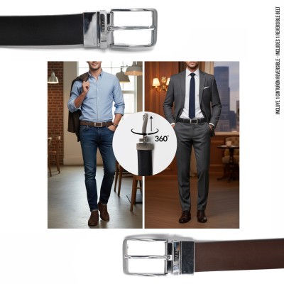 Reversible leather belt 33 mm model VENO