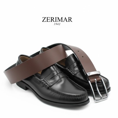 Reversible leather belt 33 mm model VENO