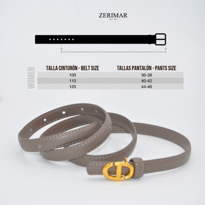 Leather belt 15 mm model DOLCE
