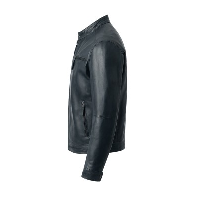 Leather jacket with zippers model CHOCOLATE