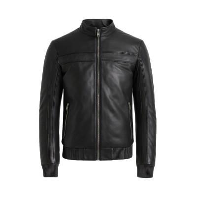 Bomber style leather jacket model ANTIPO