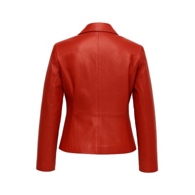Elegant style buttoned leather blazer