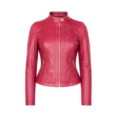 Leather jacket with elastic sides OCHO model