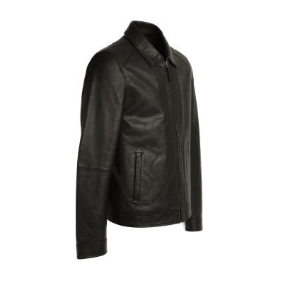 Leather jacket with classic collar JUTE