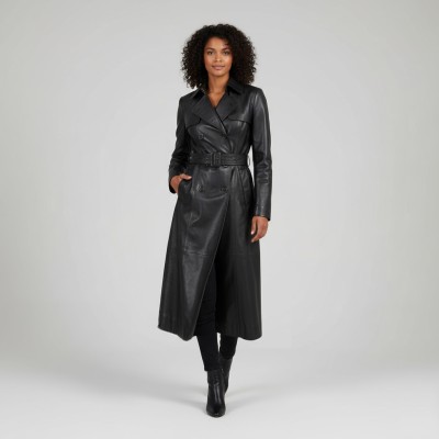 Long trench coat with MESSNER buttons