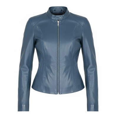 Leather jacket with zipper FAZA model