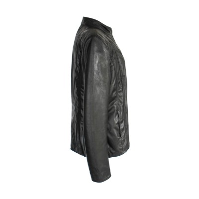 Leather jacket with zipper Plus sizes - ODISEY