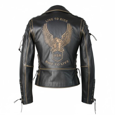 AQUILE leather biker jacket