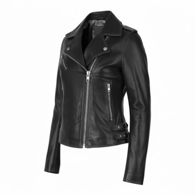 Heavy leather jacket model SYKO
