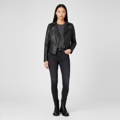 Heavy leather jacket model SYKO