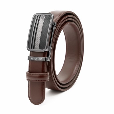 Leather belt with automatic buckle TRENO model