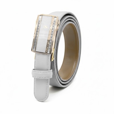 Leather belt with automatic buckle LINES model