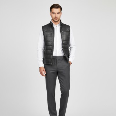 Quilted leather vest model BILI
