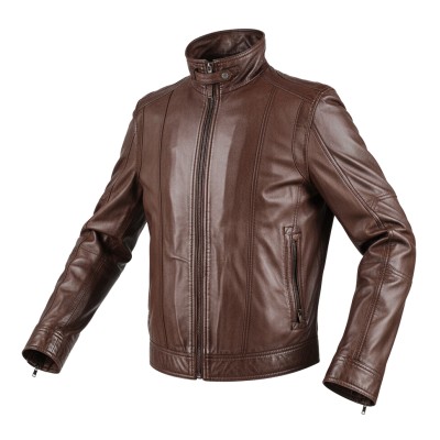 Leather jacket with zipper model SOGA