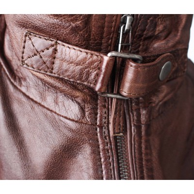 Leather jacket with zipper model SOGA